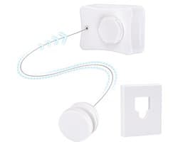 Kraftverdia® Uitschuifbare Drooglijn Voor Aan De Muur 5m – RVS-lijn 5 m, Vergrendeling, Max. 20 kg, Ruimtebesparend, ABS Behuizing, Wit