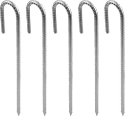 10 stuks 12 inch grondankers, stalen J haak palen, gegalvaniseerde spijkers voor trampolines, tenten en luifels — thumbnail 2