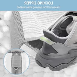 Waszak voor schoenen - set van 2 met rits, ideaal voor de wasmachine en chenille waszakken, beschermt schoenen en kleding tijdens het wassen — thumbnail 2