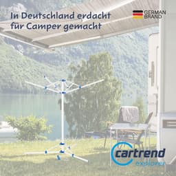 Droogmolen met Voet voor Camping & Thuis - Wasrek Staand - Droogrek Inklapbaar - Wit met Zwart gebruiksklaar — thumbnail 4