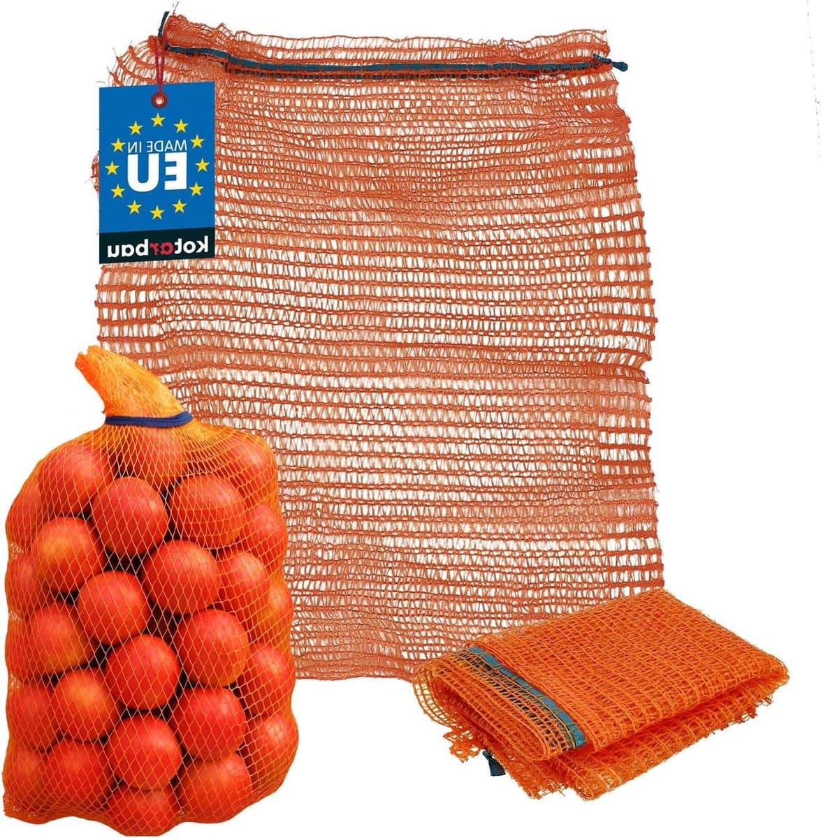 Raschelzak Groente - Aardappelzak Fruitzak - Opslag Transport - Optimale Luchtcirculatie - 35 x 50 cm - Oranje — afbeelding 1