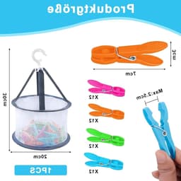 Kleurige en Winddichte Kledingknijpers - 48 Stuks Plastic Wasknijpers voor Kleding, Sokken en Waslijnen — thumbnail 5