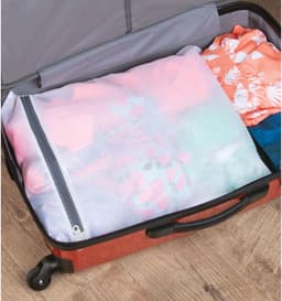 5-delige set - 2 middelgrote en 3 kleine - Waszakken voor het wassen van bh's en ondergoed - Waszak voor handschoenen - Katoenen waszak voor kleding - Geschikt voor thuisgebruik en op reis (grijs) — thumbnail 4