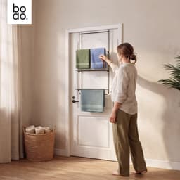 Bodo® Droogrek Hangend - 10m - Ophangbaar aan Deur of Wand - Zwart — thumbnail 5