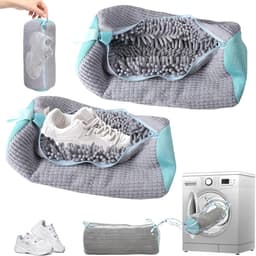 Set van 2 Herbruikbare Schoenwaszakken voor de Wasmachine, Ideaal voor Sneakers en Alle Schoenformaten met Rits — thumbnail 1