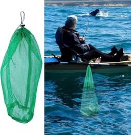 Garnalen Opbergtas - Vangnet Net - Outdoor Activiteiten - Verstelbaar Trekkoord - 100 x 60 cm - Groen — thumbnail 5