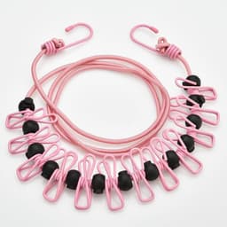 Draagbare Waslijn - Reis Waslijn - Kleding Drogen - Antislip Clips - 3.6 Meter - Roze — thumbnail 1