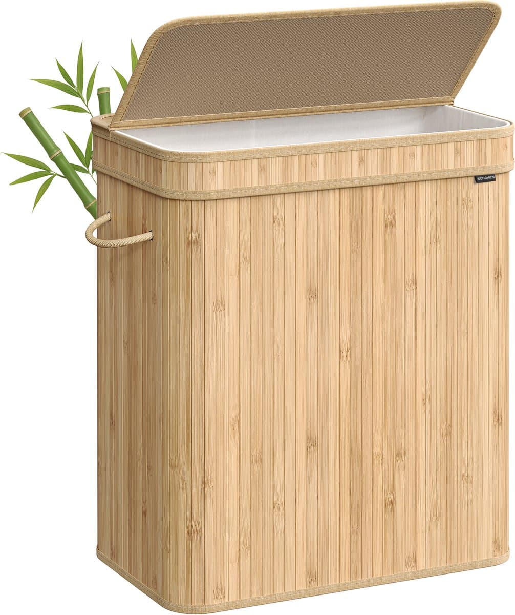 SONGMICS - Wasmand - Wassorteerder - Bamboe - Met Handgrepen - Uitneembare Waszak - 100L — afbeelding 1