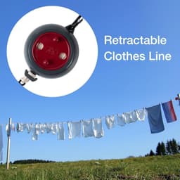 Intrekbare Waslijn - Draagbaar Droogtouw - Kleding Drogen - Winddicht Ontwerp - 10 Meter Lang - Sport Rood — thumbnail 2