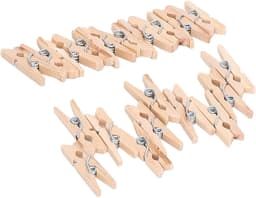 Houten Wasknijpers - Ambachtelijke Spelden - Kleding Ophangen - Voortreffelijk Vakmanschap - 100 Stuks - Houtkleur — thumbnail 4