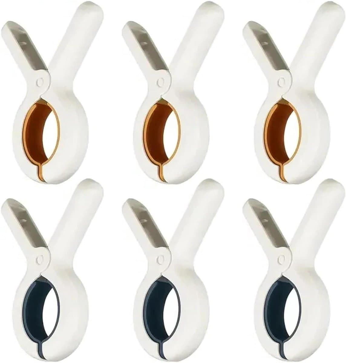 Kledinghangers Clips - Waslijn Klemmen - Kleding Drogen - Sterk En Stevig - 6 Stuks - Geel Blauw — afbeelding 1