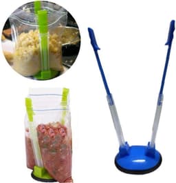 Handsfree Baggy Rack - Voedsel Opbergclip - Voedsel Voorbereiden - Verstelbare Clips - 18.5 cm - Groen — thumbnail 3