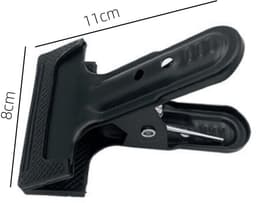 4 stuks rek - veerclips - fixeerklem - wasknijper - doekfixeerklem - tentfixeerklem - metalen klem - antislip - winddicht - waterdicht - opbergaccessoires - geschikt voor kleding, doeken, tentdoeken (zwart, 11*8cm) — thumbnail 2