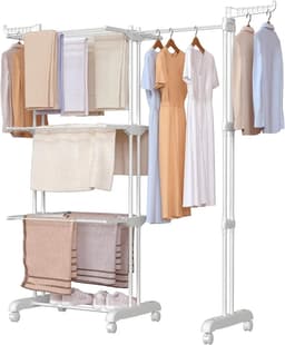 Bresht Wastoren - Wastoren Droogrek - Wasmachine rek - 4 verdiepingen - Veerkrachtig - Uitschuifbaar - Binnen & Buiten - 83-200 cm — thumbnail 1