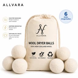 Allvara® Drogerballen - 100% Schapenwol - Herbruikbaar - Verkort Droogtijd & Bespaart Energie - 6 stuks inclusief opbergzak — thumbnail 1