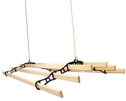 Droogrek plafond - Kledingdroger ophangbaar - Ruimtebesparend drogen - Met katrolsysteem - 180 cm lengte - Zwart — thumbnail 2