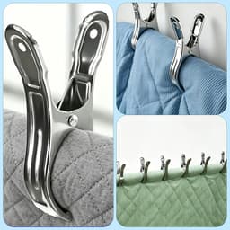 Wasknijpers Roestvrij Staal - Grote Klemmen - Kleding Ophangen - Windbestendig Antislip - 20 Stuks 9 cm - Zilverkleurig — thumbnail 3