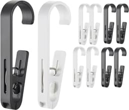 Grote Was Knijpers - Hanger Clips - Opbergen en Ophangen - Haak en Klem Functie - 10 Stuks - Zwart Wit — thumbnail 1