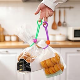 Zakclips - Voedsel Sluitstrips - Keuken Organiseren - Elastisch Ringontwerp - 20 Stuks - Willekeurige Kleuren — thumbnail 2