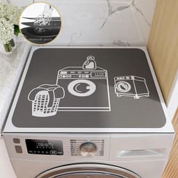 Beschermmat Wasmachine - Apparaatmat Droger - Apparaten Beschermen - Super Absorberend - 60 x 60 cm - Grijs — thumbnail 1
