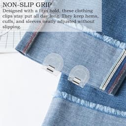 Set van 8 verstelbare zoomclips - Herbruikbare zoomclips - voor het zomen van kleding - Antislip tijdelijke kledinghouder - Afmeting 3 cm — thumbnail 2