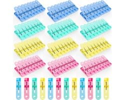 Kleurige Wasknijpers Set van 100 Stuks, Duurzame Plastic Klemmen voor Waslijn en Droogrek, Windbestendig en Handzaam Ontwerp