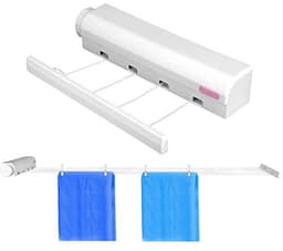 Dailygoods- Droogrek Ruimtebesparend - Intrekbare Waslijn - Uitschuifbaar tot 3,2 m - 4/5 Draad - Voor Binnen/Buiten - Max. 8 kg belastbaar — thumbnail 2