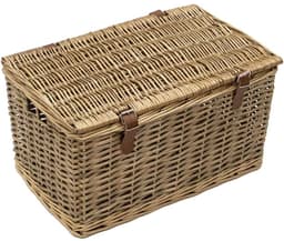 White-Label® Rieten Wasmand met Deksel - 31x49x27 — thumbnail 1