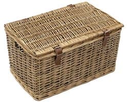 White-Label® Rieten Wasmand met Deksel - 31x49x27