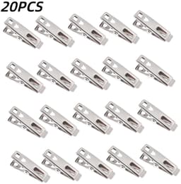 20 stuks-Wasknijper - Fotoklem - RVS - Winddichte klem - Wasknijper - Woonaccessoires - Geschikt voor het drogen van kleding - Foto's ophangen - Zilver - 49*10*21 mm — thumbnail 1