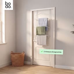 Bodo® Droogrek Hangend - 10m - Ophangbaar aan Deur of Wand - Wit — thumbnail 5