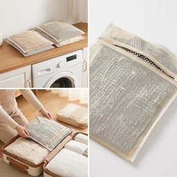 Set van 3 katoenen waszakken met ritssluiting - 40x30 cm — thumbnail 3