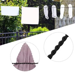 Dailygoods- Waslijn Uittrekbaar - Draagbaar - Campingaccessoires - Waslijn met Haken - Waslijn met Zuignappen - Rubberband Materiaal - Drooglijn — thumbnail 2