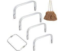 Haakzaksluiting 4 stuks - Frame voor tassen - Handgemaakte tassen maken - Robuust kunststof materiaal - 16/20 cm - Zwart