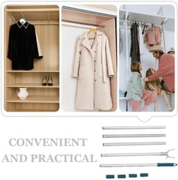 Dailygoods- Kledingstang Uittrekbaar - Kledingroede - Waslijnstang - Beugelgrijper - Duurzaam Materiaal - Praktisch Hulpmiddel - Waslijn — thumbnail 5