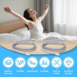 Dailygoods- CPAP Slang 2 Stuks - Universele Slanghouder - Flexibel en Lekvrij - Rubber Fittingen - Ademhalingsmachine Accessoires - 70.9in Lengte - Ademhalingsslang — thumbnail 5