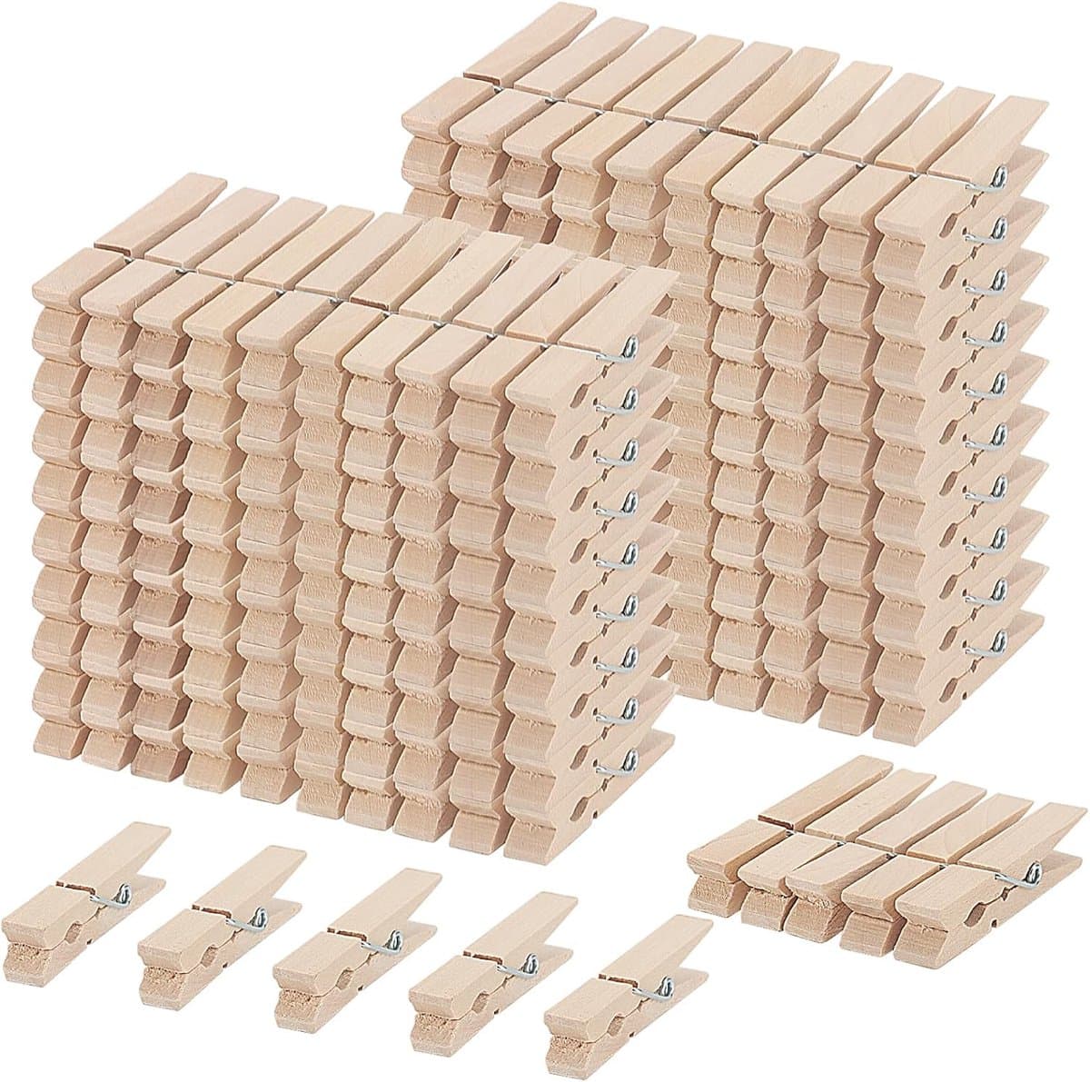 Houten Wasknijpers - Kleine Klemmetjes - Ambachtelijk Knutselen - Gladde Afwerking - 200 Stuks - Natuurlijk Hout — afbeelding 1