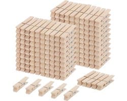 Houten Wasknijpers - Kleine Klemmetjes - Ambachtelijk Knutselen - Gladde Afwerking - 200 Stuks - Natuurlijk Hout