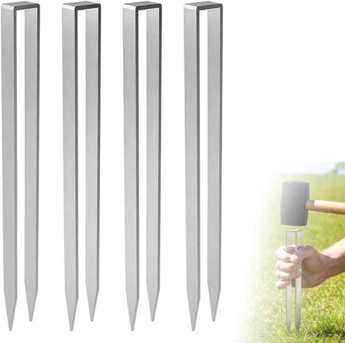 Dailygoods- Grondankers U-vormig 4 stuks - Roestvrij Staal - Robuuste — afbeelding 1