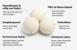 Allvara® Drogerballen - 100% Schapenwol - Herbruikbaar - Verkort Droogtijd & Bespaart Energie - 6 stuks inclusief opbergzak — thumbnail 2