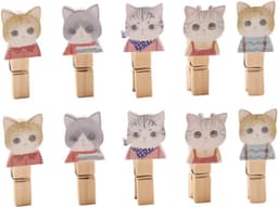 Houten Clips - Fotoclips Wasknijpers - Decoratie Ophangen - Natuurlijk Hout - 3.5 cm - Niet gespecificeerd — thumbnail 1