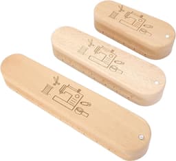 Kleermakers Klepper Set - Naai Gereedschap Stof - Stoffen Strijken - Massief Hout - 3 maten - Natuurlijk Hout — thumbnail 3