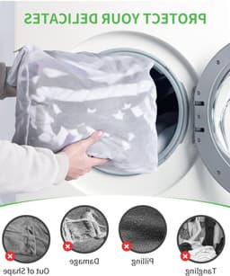 Wasnet voor de wasmachine - Mesh waszakken met rits en handvat voor ondergoed, blouses en shirts - 40 x 50 cm, set van 2 — thumbnail 5