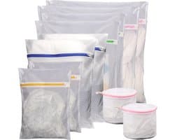 10 Stuks Mesh Waszakken in 5 Maten, Ideaal voor Delicate Kleding, Waszakken met Rits voor Ondergoed en Blouses