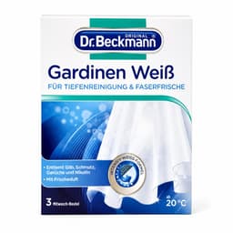 Dr. Beckmann Gordijnen Wit Reiniger - 3 x 40g - Tegen Vergeling, Grauwe Aanslag & Geur — thumbnail 1