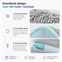 BOTC Schoenwaszak - Waszak voor schoenen - 2stuks - Herbruikbaar - Wasmachine&Droger - voor Sneakers en Tennisschoenen- Grijs/Blauw — thumbnail 4