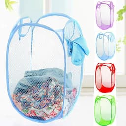 Vouwbare pop-up wasmand van gaas, ideaal voor reizen en eenvoudig opbergen, lichtgewicht en duurzaam — thumbnail 1