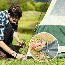 8 Stuks Grondankers - 30 cm x 6 mm J-vormige Haringen voor Tent, Trampoline, Schutting en Campinggebruik — thumbnail 4