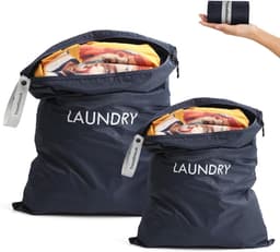 Travelhawk Grote Waszakken - 2 Stuks - 60 x 45 cm en 55 x 35 cm - Waszak voor Beddengoed, Handdoeken & Kleding – Wasnet voor Wasmachine - Blauw — thumbnail 1