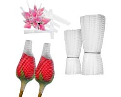 Fruit Beschermzakjes - Netzakken Rozen - Bloemen Verpakken - Sterke Elasticiteit - 300 Stuks - Wit
